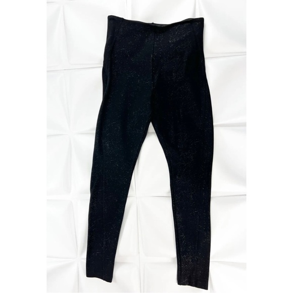 Lysse Sz M Black Splatter Knit Ponte Leggings Womens Tummy Tuck - Picture 1 of 8